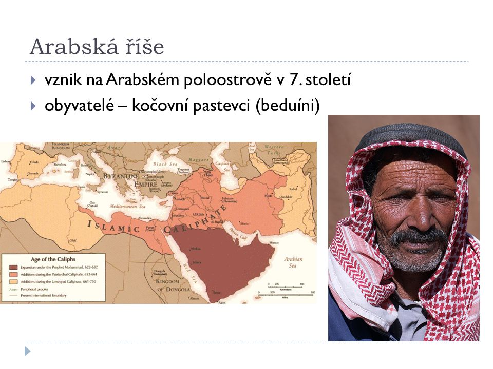 Arabská říše vznik na Arabském poloostrově v 7. století