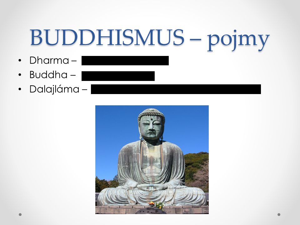 BUDDHISMUS – pojmy Dharma – Buddha – Dalajláma – Buddhistické učení