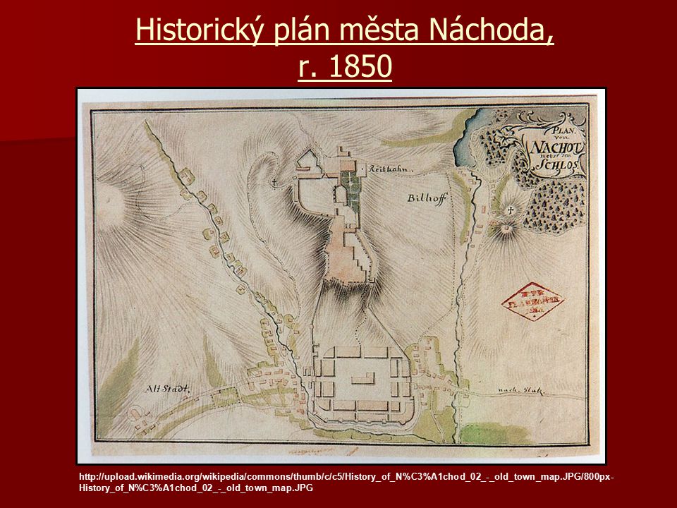 Historický plán města Náchoda, r. 1850