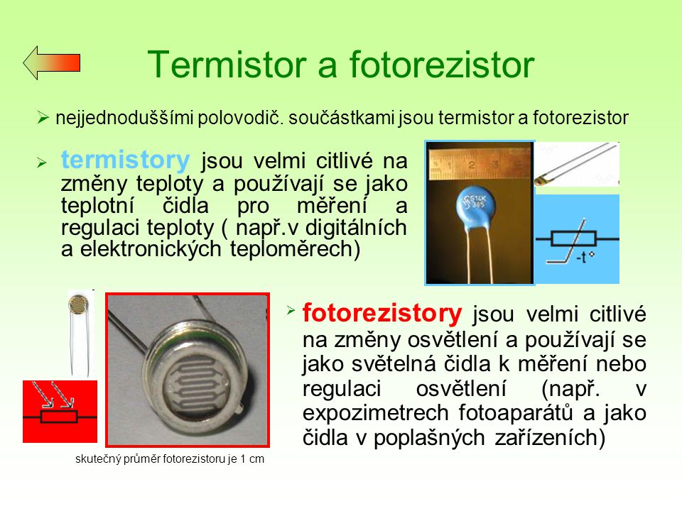 Termistor a fotorezistor
