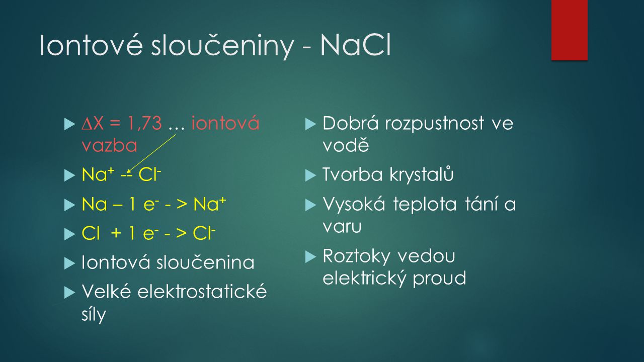 Iontové sloučeniny - NaCl