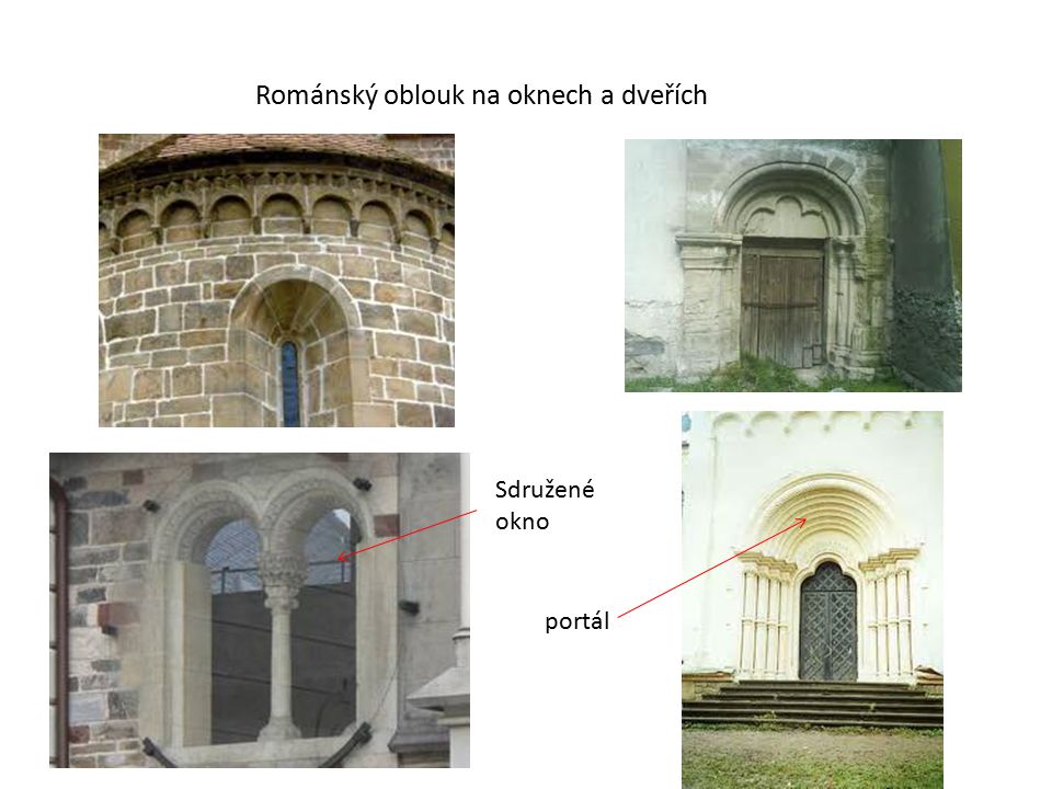 Románský oblouk na oknech a dveřích