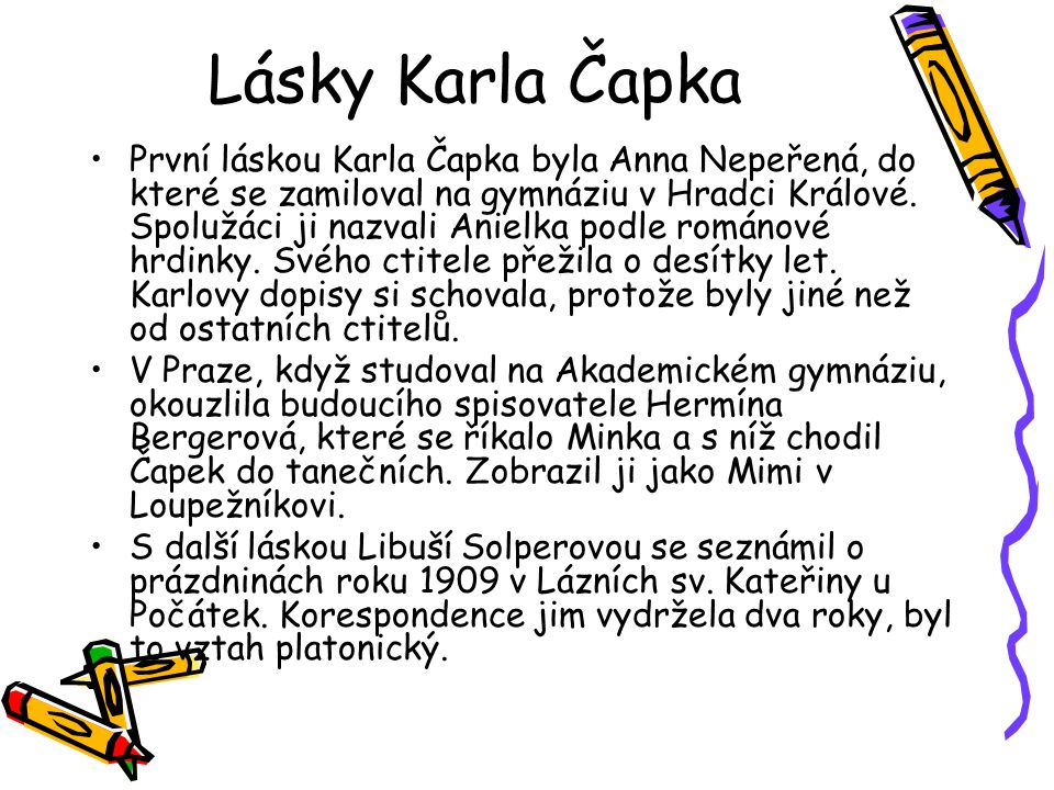 Lásky Karla Čapka