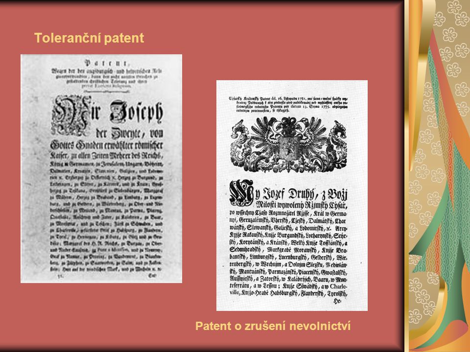 Toleranční patent Patent o zrušení nevolnictví