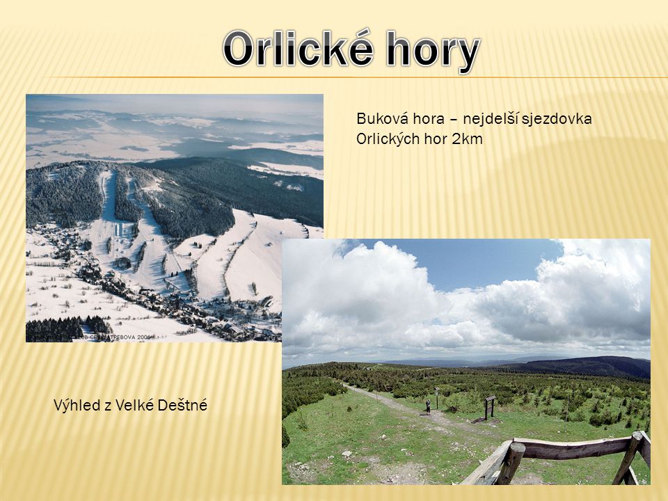 Orlické hory Buková hora – nejdelší sjezdovka Orlických hor 2km