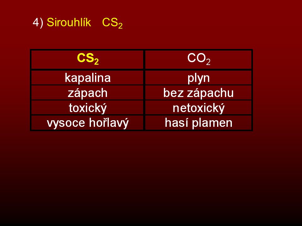4) Sirouhlík CS2