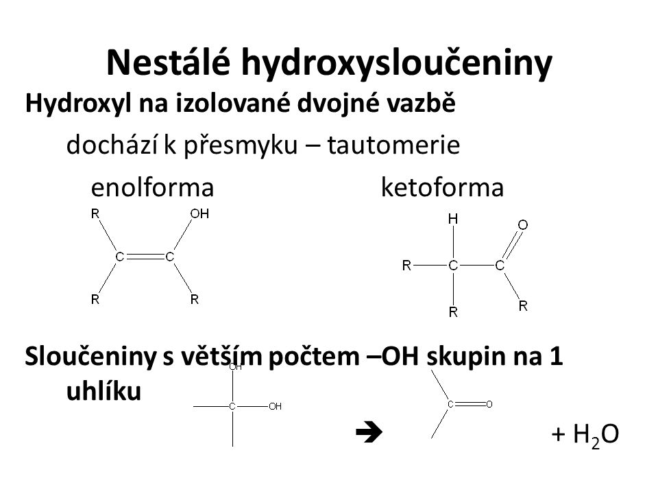 Nestálé hydroxysloučeniny