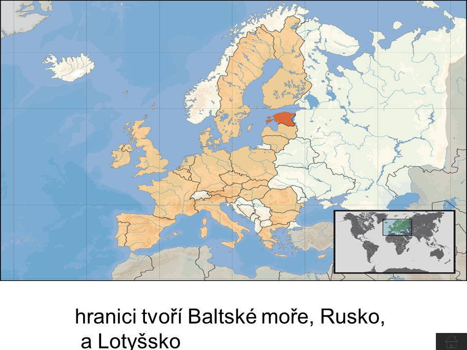hranici tvoří Baltské moře, Rusko, a Lotyšsko