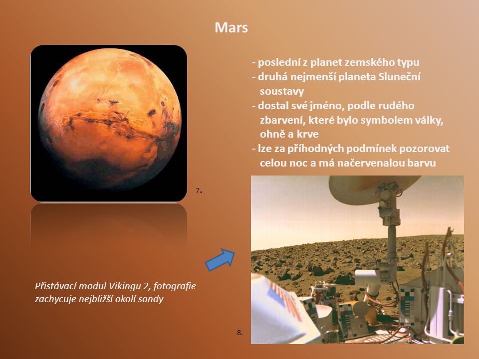 Mars poslední z planet zemského typu druhá nejmenší planeta Sluneční