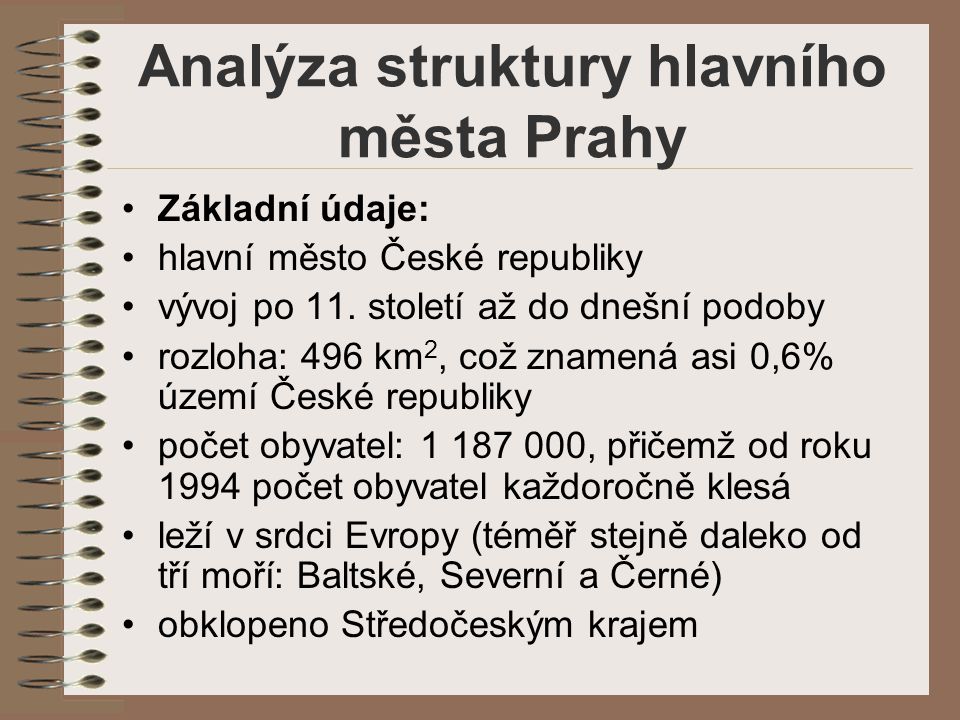 Analýza struktury hlavního města Prahy