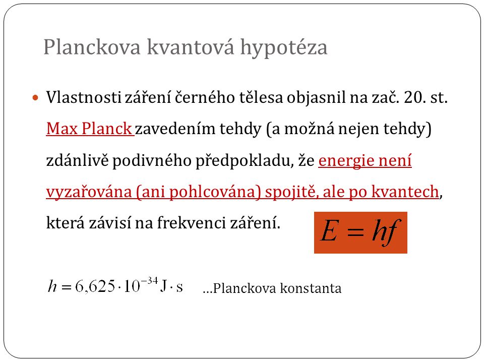 Planckova kvantová hypotéza
