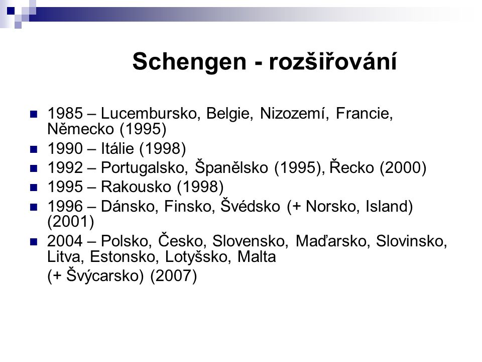 Schengen - rozšiřování