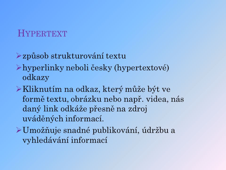 Hypertext způsob strukturování textu