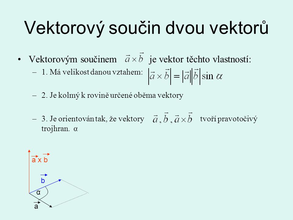 Vektorový součin dvou vektorů