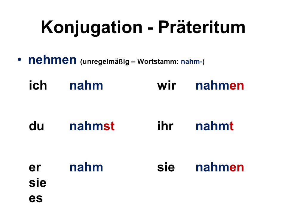 Konjugation - Präteritum