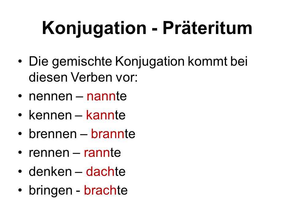 Konjugation - Präteritum