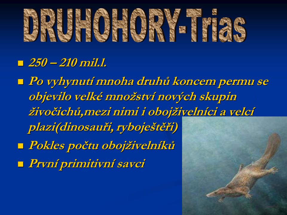 DRUHOHORY-Trias 250 – 210 mil.l.