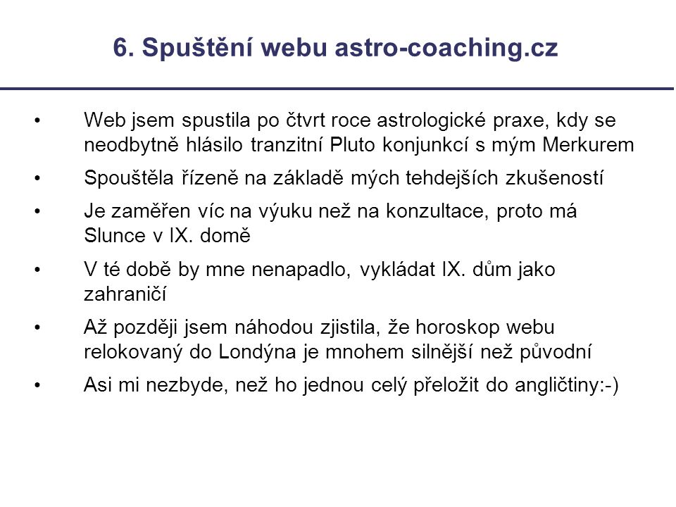 6. Spuštění webu astro-coaching.cz
