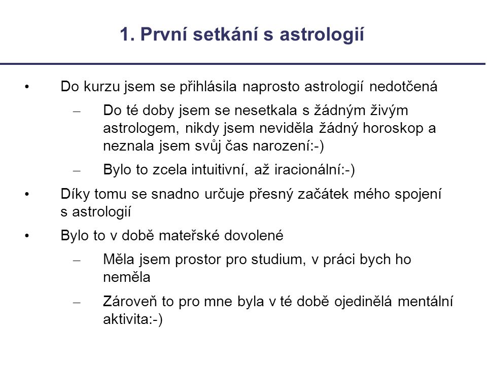 1. První setkání s astrologií