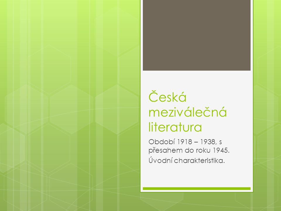 Česká meziválečná literatura