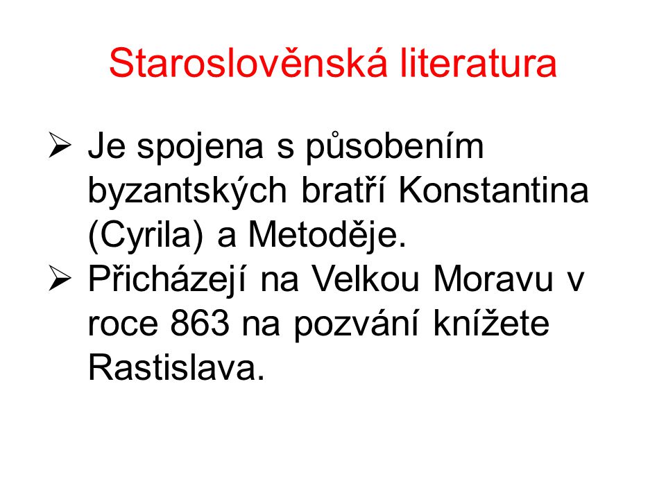Staroslověnská literatura