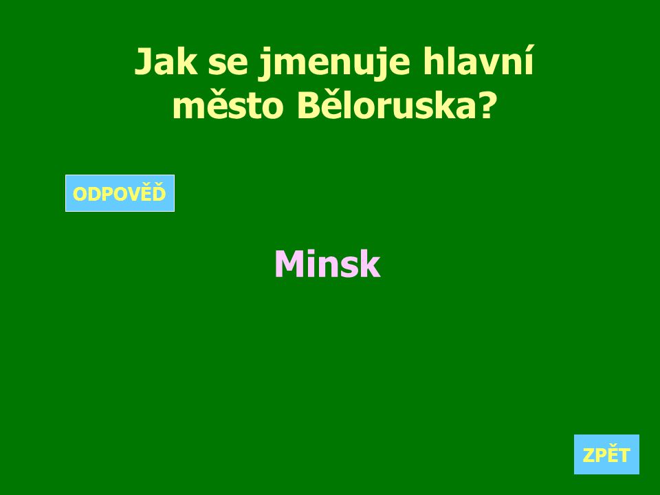 Jak se jmenuje hlavní město Běloruska