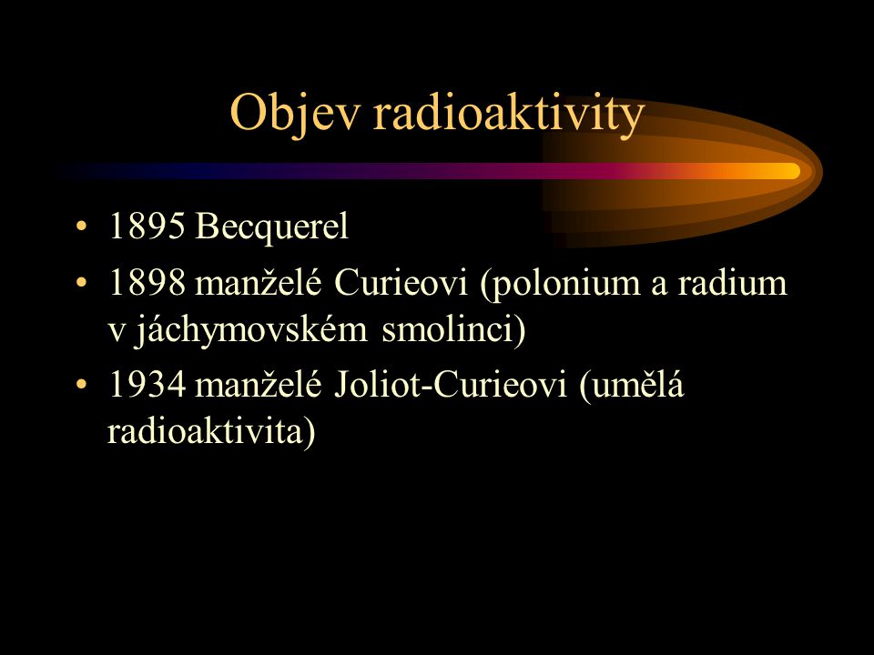 Objev radioaktivity 1895 Becquerel