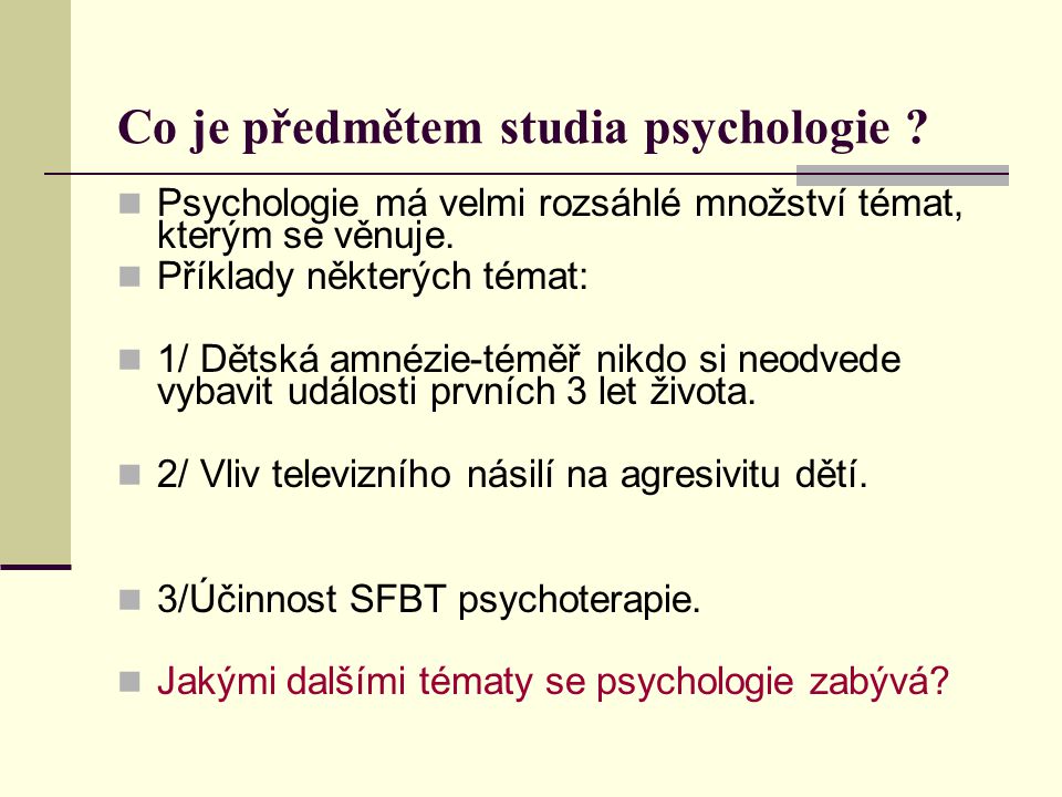 Čím se zabývá Vývojová psychologie?