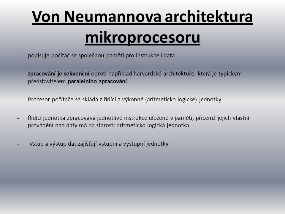 Von Neumannova architektura mikroprocesoru