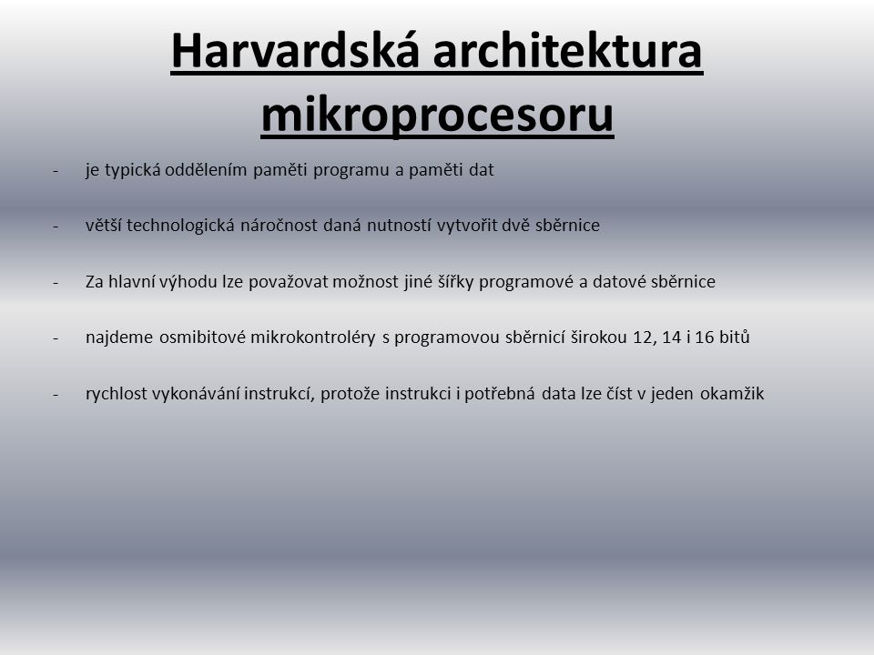 Harvardská architektura mikroprocesoru