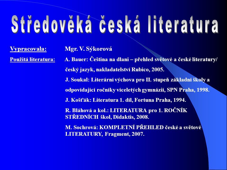 Středověká česká literatura