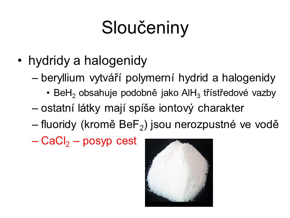 Sloučeniny hydridy a halogenidy