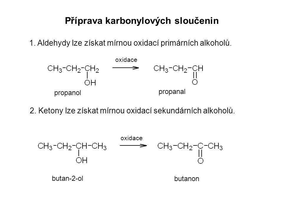 Příprava karbonylových sloučenin