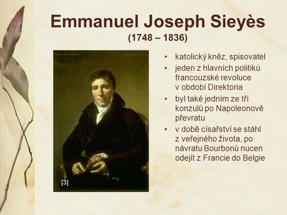 Emmanuel Joseph Sieyès (1748 – 1836)