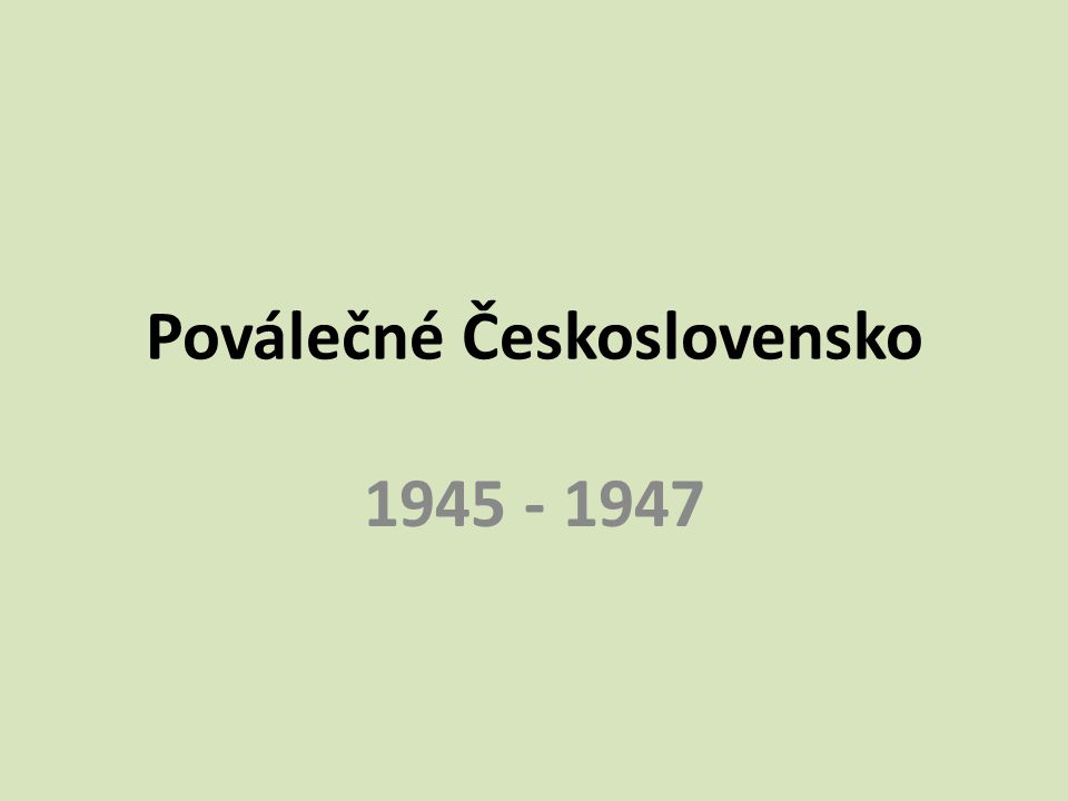 Poválečné Československo