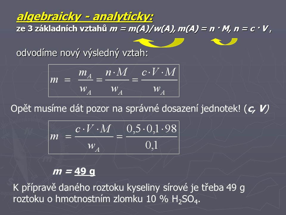 algebraicky - analyticky: