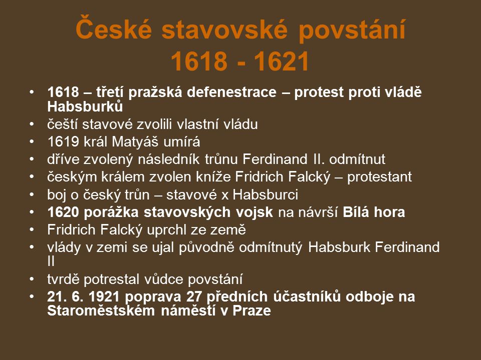 České stavovské povstání