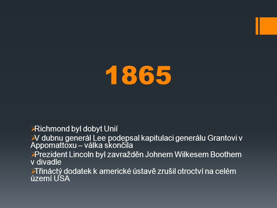 1865 Richmond byl dobyt Unií