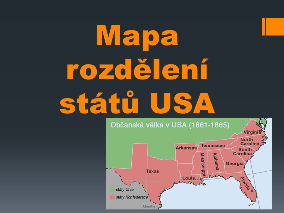 Mapa rozdělení států USA