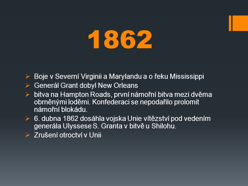 1862 Boje v Severní Virginii a Marylandu a o řeku Mississippi