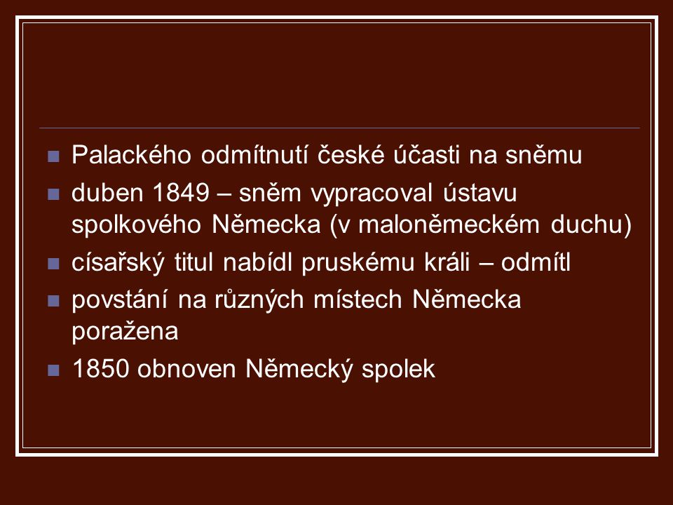 Palackého odmítnutí české účasti na sněmu