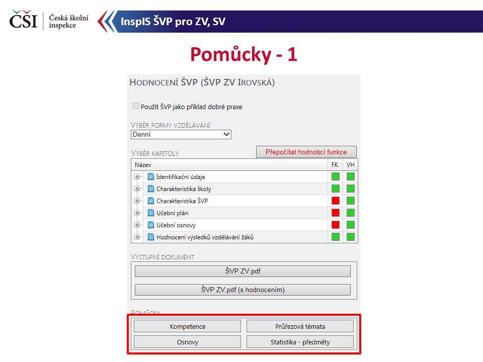 InspIS ŠVP pro ZV, SV Pomůcky - 1