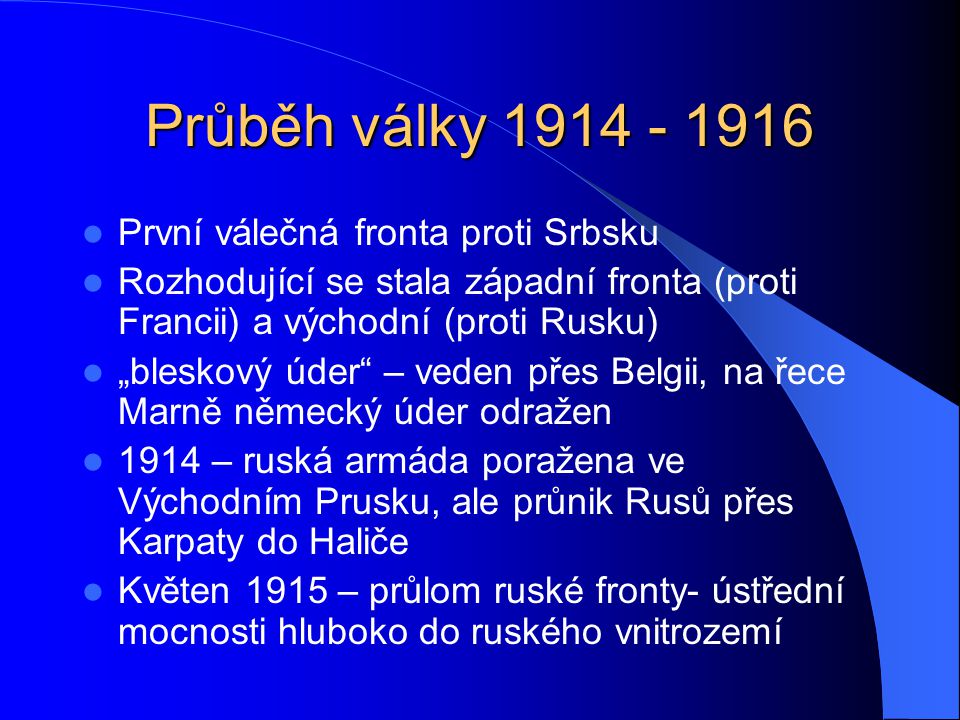 Průběh války První válečná fronta proti Srbsku