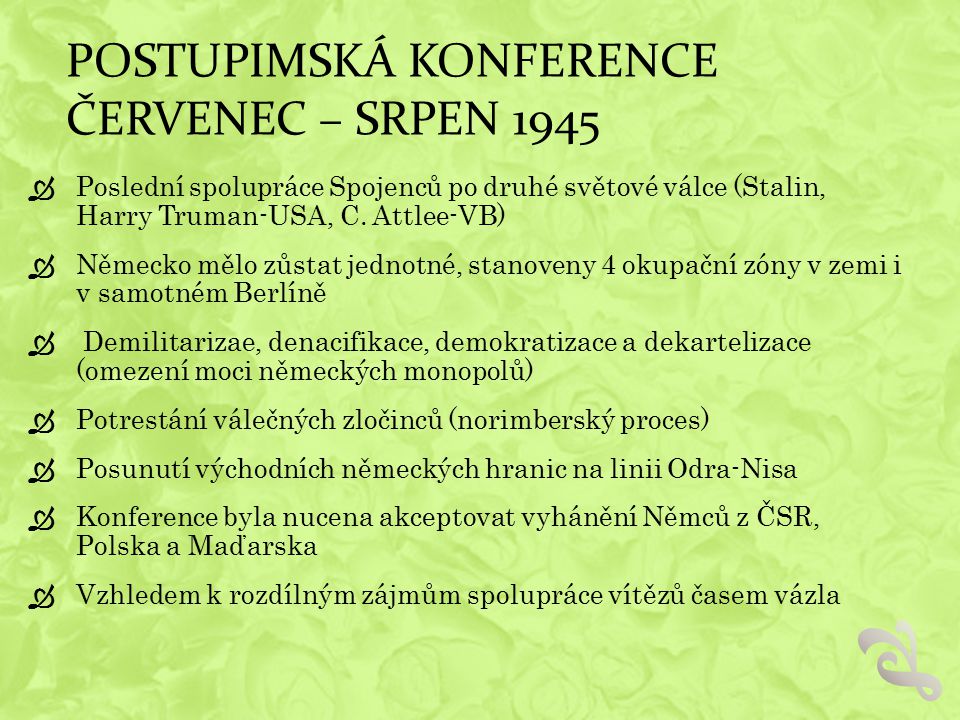Postupimská konference červenec – srpen 1945