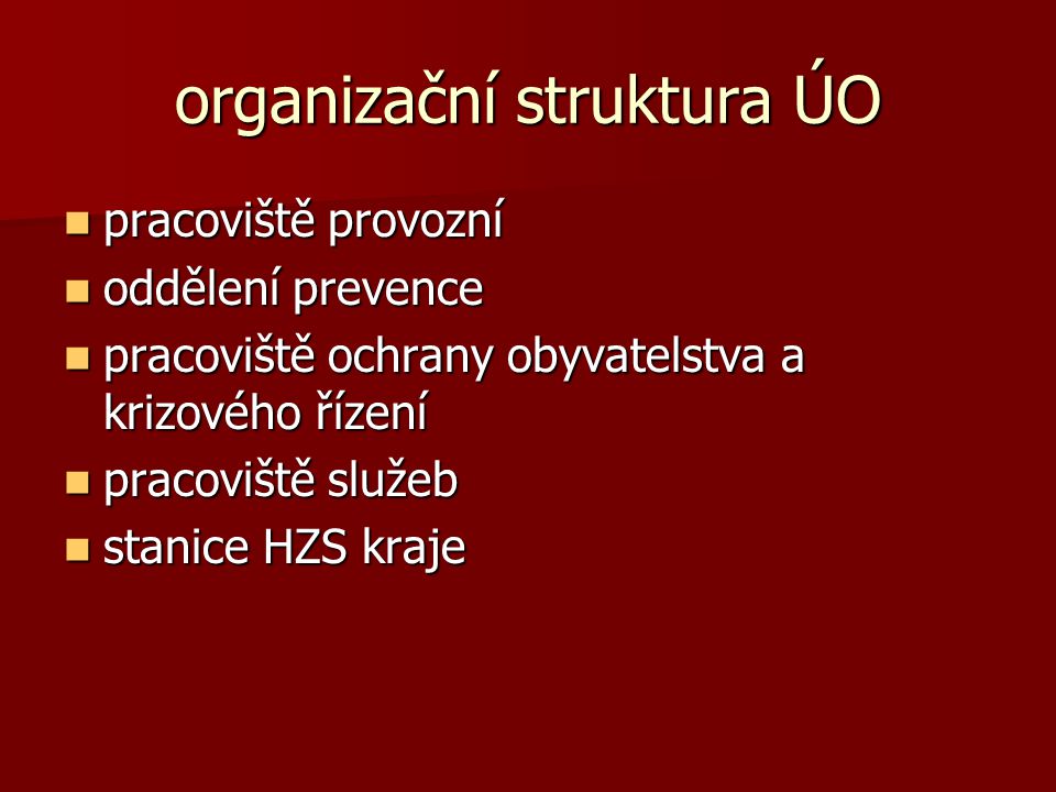 organizační struktura ÚO