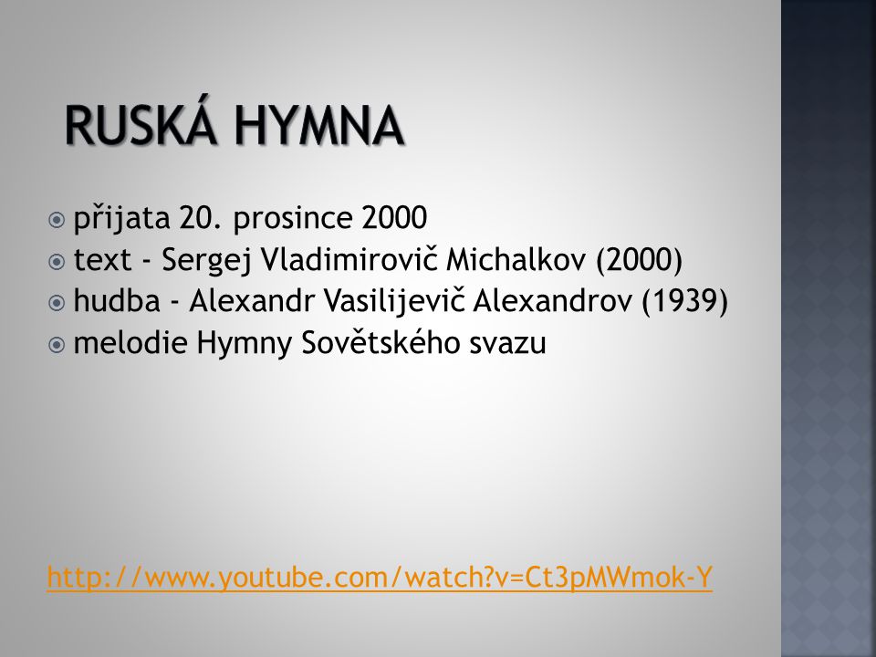Ruská hymna přijata 20. prosince 2000