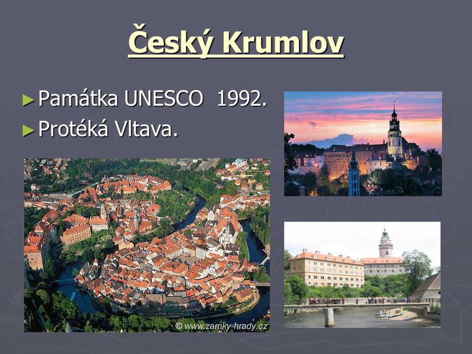 Český Krumlov Památka UNESCO Protéká Vltava.