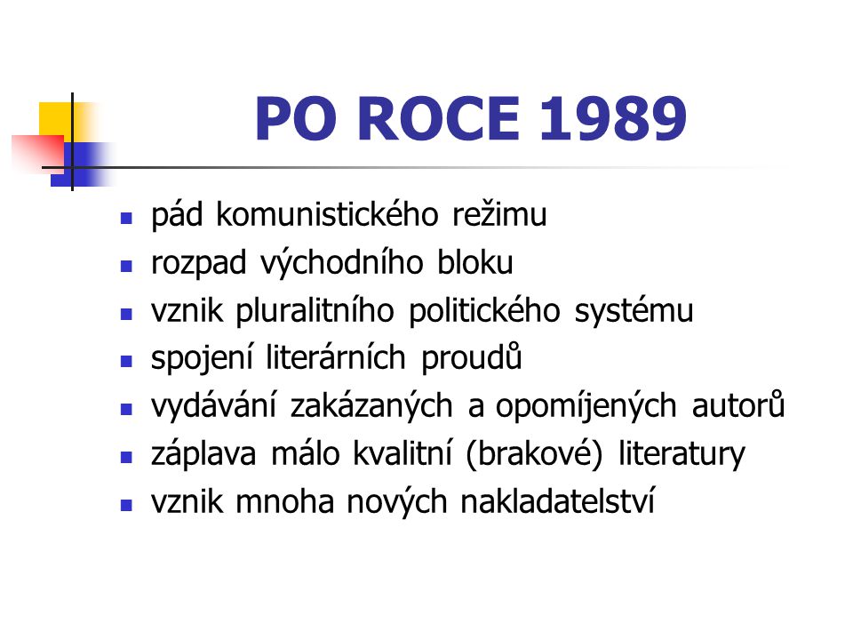 PO ROCE 1989 pád komunistického režimu rozpad východního bloku