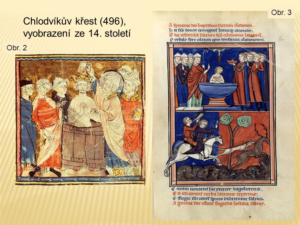 Chlodvíkův křest (496), vyobrazení ze 14. století