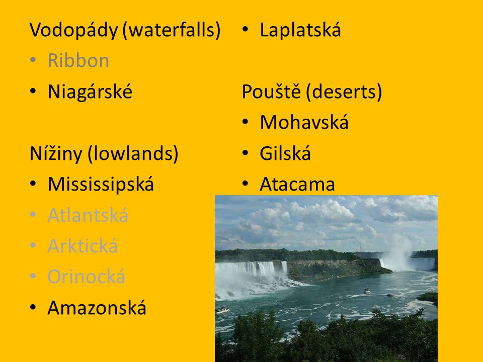 Vodopády (waterfalls)